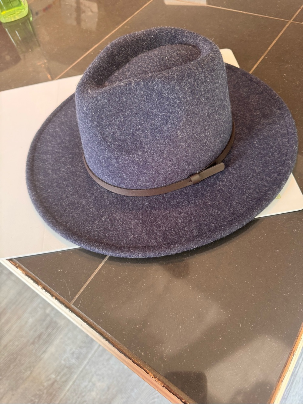 Goodfellow & Co Navy Wool Felt Fedora with Leather Band